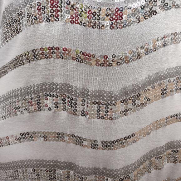 INC Sequins Tank Dress Size M Simple Lightweight Silver Gray T-shirt Dress - Picture 5 of 6